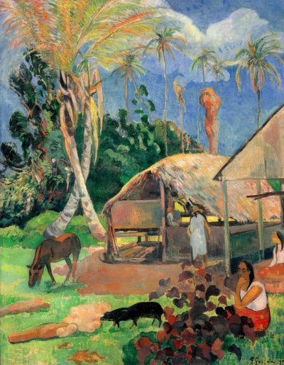 The Black Pigs by Paul Gauguin