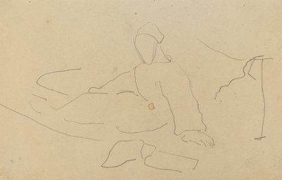 Figure Seated on the Ground (recto) by Paul Gauguin