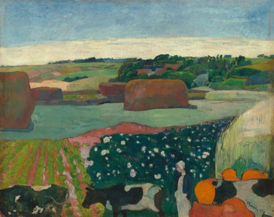 Haystacks in Brittany by Paul Gauguin