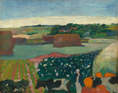 Haystacks in Brittany by Paul Gauguin