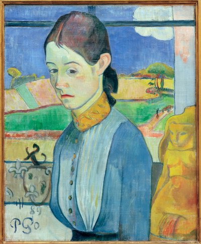 Young Breton Woman by Paul Gauguin