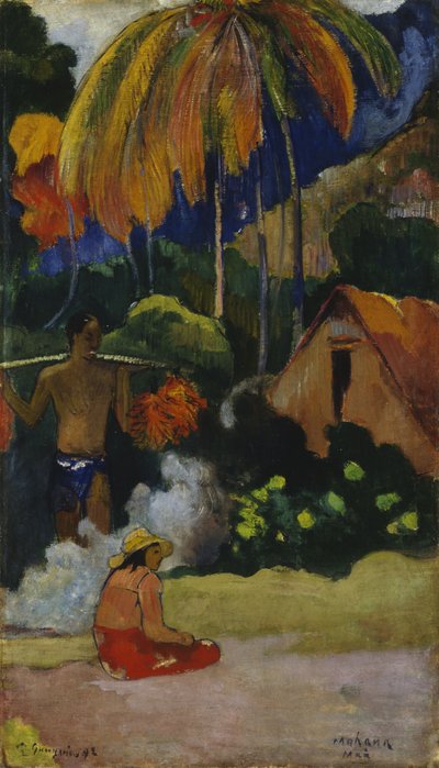 Landscape in Tahiti (Mahana Maa) by Paul Gauguin