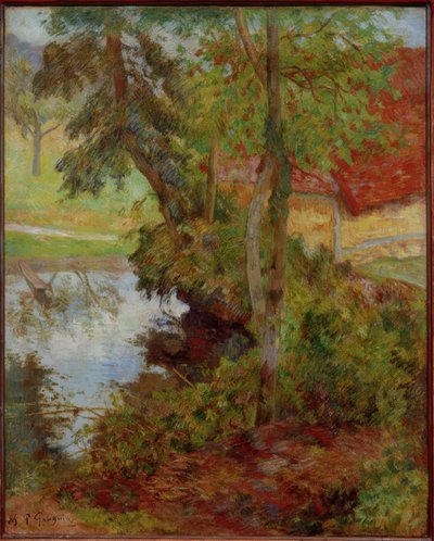Landscape with Red Roof by Paul Gauguin