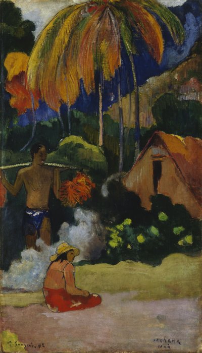 Mahana Maa Landscape in Tahiti by Paul Gauguin