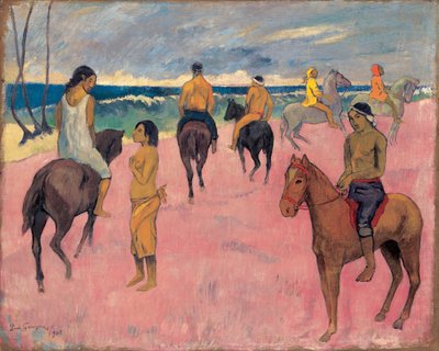 On Horseback at Seashore II by Paul Gauguin