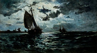 Sailing Ship in the Moonlight by Paul Gauguin