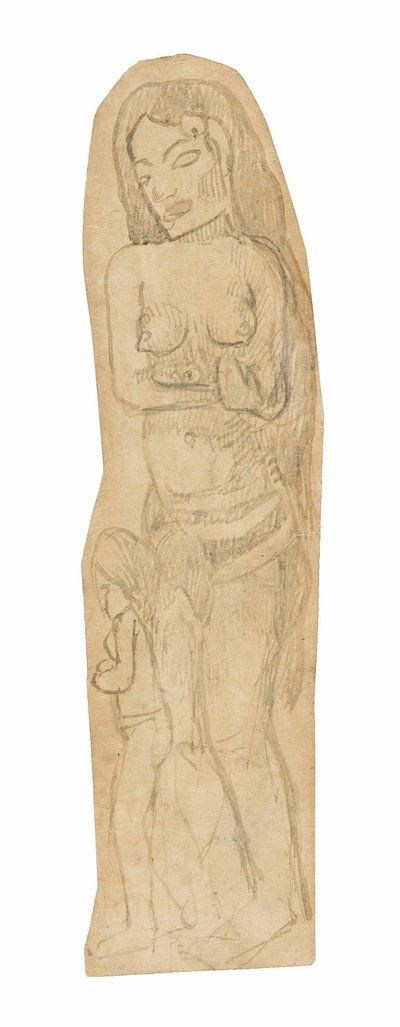 Sketch of Maori Woman and Child by Paul Gauguin