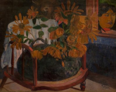 Sunflowers on an Armchair by Paul Gauguin