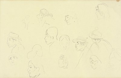 Studies of Heads and Figures by Paul Gauguin