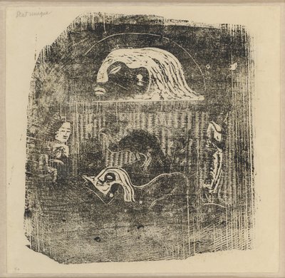 Te Atua (The Gods) Small Plate [verso] by Paul Gauguin