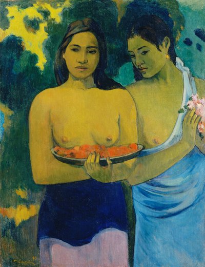 Two Tahitian Women by Paul Gauguin