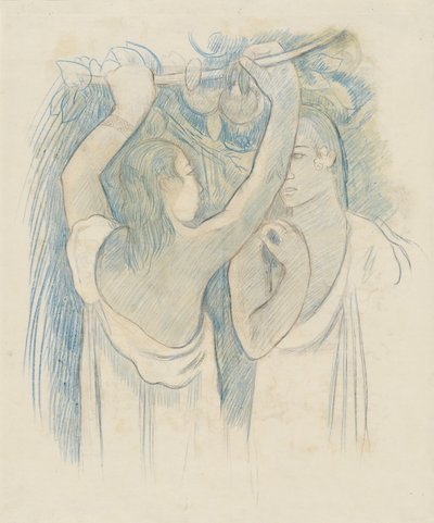Two Tahitians Gathering Fruit by Paul Gauguin
