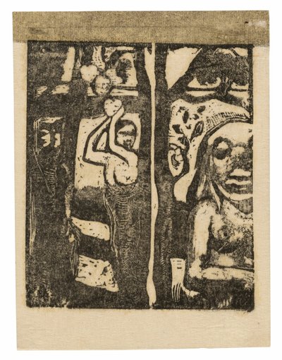 Woman Picking Fruit and Oviri by Paul Gauguin