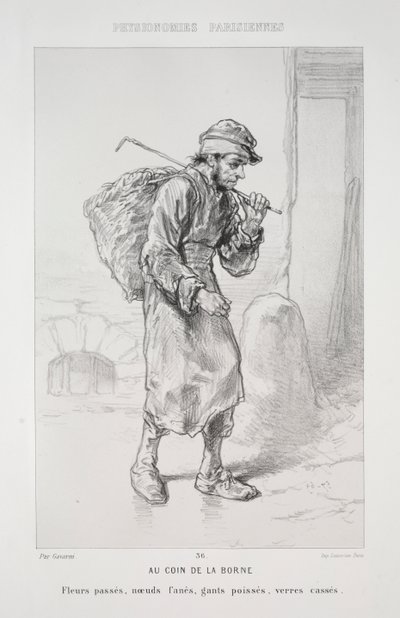 At the Corner of the Post by Paul Gavarni