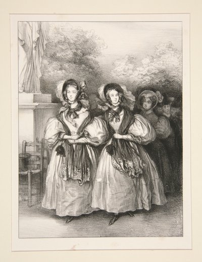 Two Sisters by Paul Gavarni