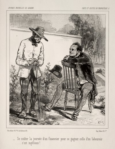 Deeds and Gestures of the Owner by Paul Gavarni