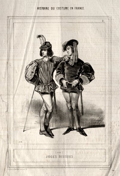 Histoire du Costume en France: Juges Diseurs by Paul Gavarni