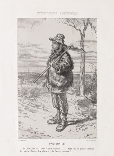 Parisian Physiognomy: Street Sweeper by Paul Gavarni