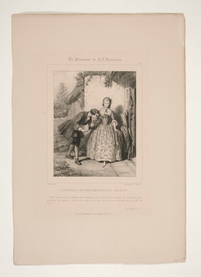 Rousseau and Mademoiselle Galley by Paul Gavarni