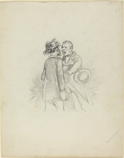 Two Men Arguing by Paul Gavarni