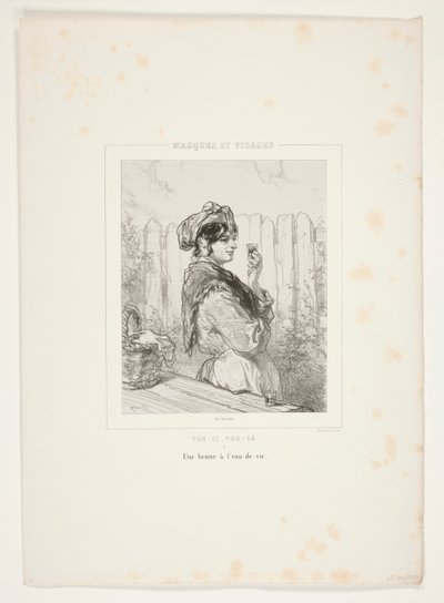 A brunette at the by Paul Gavarni