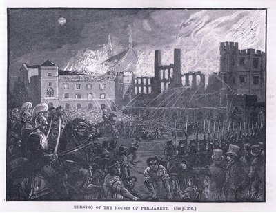 Burning of the Houses of Parliament 1834 by Paul Hardy