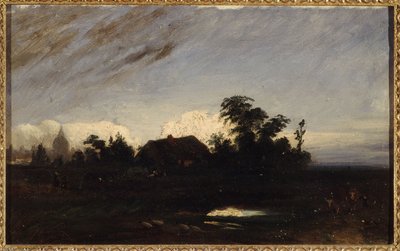 A Pond Near La Glacière, at Dusk by Paul Huet