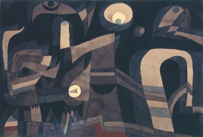 At night Green-Indian red, gloomy, 1921 by Paul Klee