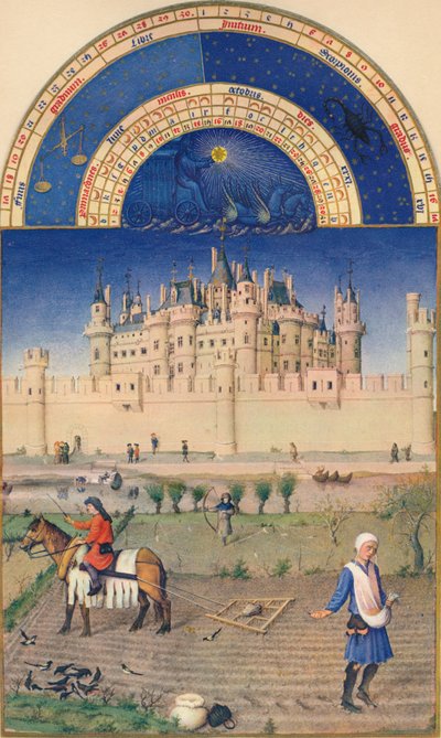 October - the Louvre, 15th century by Paul Limbourg