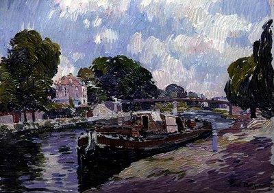 The Canal Boat, Bougival by Paul Mathieu