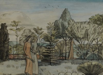 Barbara in the Garden by Paul Nash