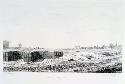 Prussian battery, Siege of Paris, 1870-1871 by Paul Roux