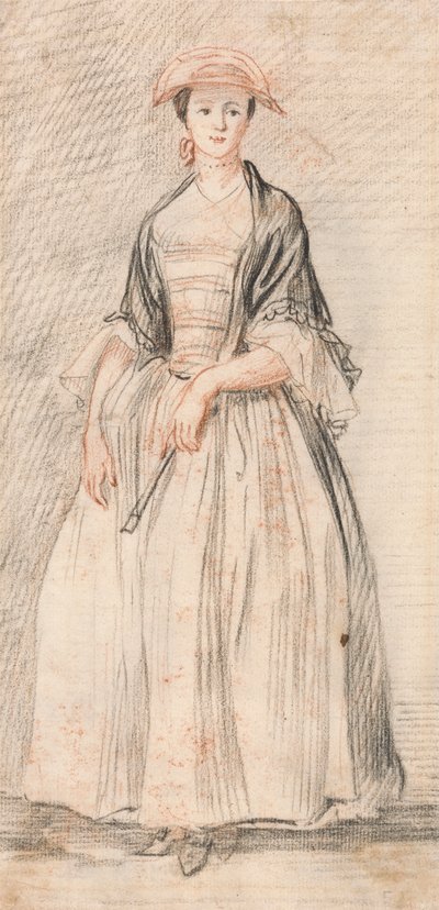 A Lady with a Fan by Paul Sandby