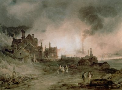 Bedlam Furnace, Madeley Dale, Shropshire, 1803 by Paul Sandby