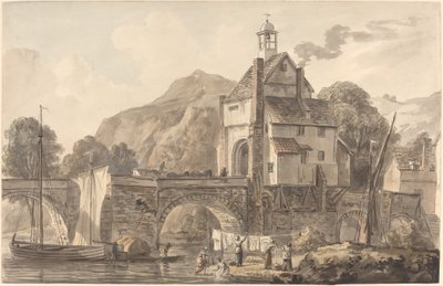 The Bridge at Bridgnorth in Shropshire by Paul Sandby