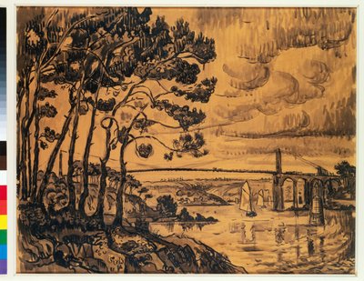 The Lezardrieux Bridge by Paul Signac