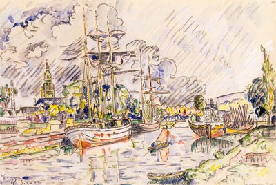The Port of Landerneau by Paul Signac