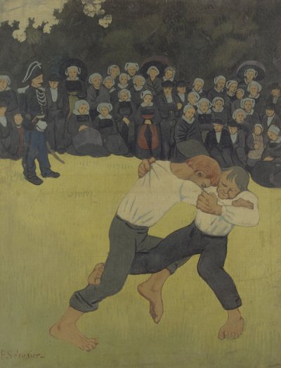 Breton Wrestling (1890-1891) by Paul Sérusier
