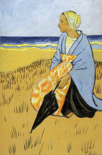 Breton Woman Sitting at the Seashore by Paul Sérusier