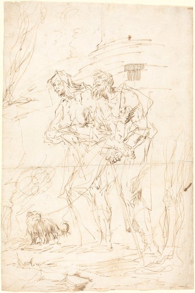 Two Beggars with Their Dog by Paul Troger