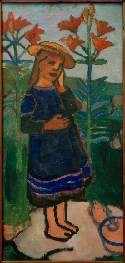 Elsbeth between Fire Lilies by Paula Modersohn Becker