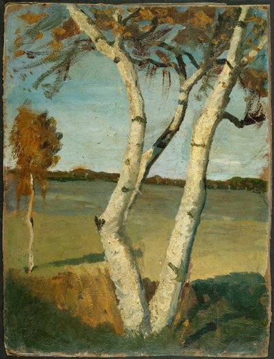 Two-Stemmed Birch in Landscape by Paula Modersohn Becker