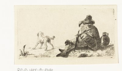 Man with Dog by Paulus Charles Gerard Poelman