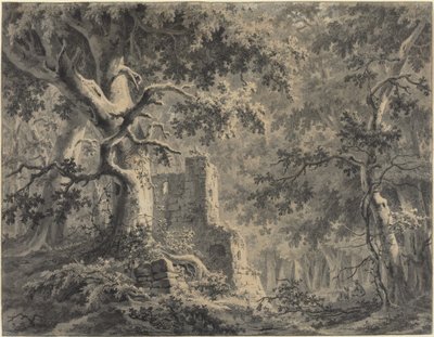 Ruins by a Woodland Stream by Paulus van Liender