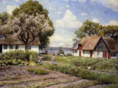 Children in a Farmyard by Peder Monsted