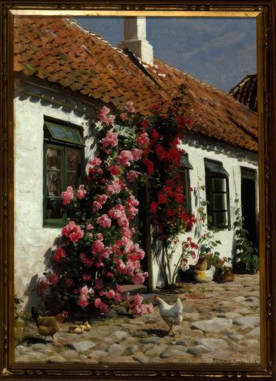 Climbing Roses at the Farm by Peder Monsted