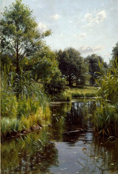 Reeds by the Lake by Peder Monsted