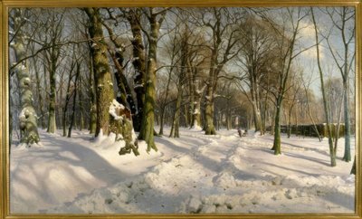 Snowy Winter Forest in Sunlight by Peder Monsted