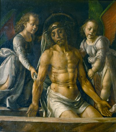 Pietà with two angels, 1480 by Pedro Berruguete