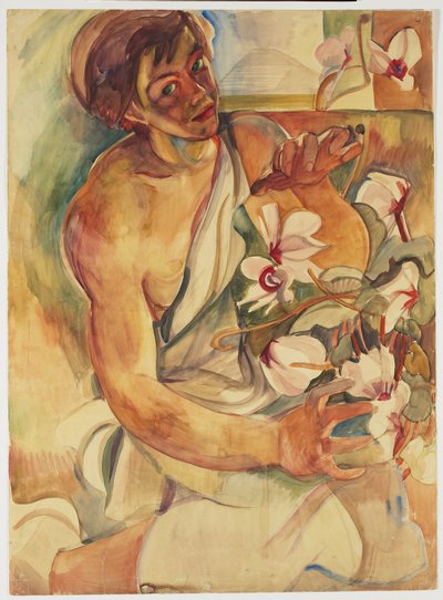 Pegi with Cyclamens by Pegi Nicol Macleod